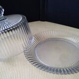 Cloche à fromage sur son plateau Val Saint Lambert