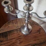 Silver 3-spoke candle holder