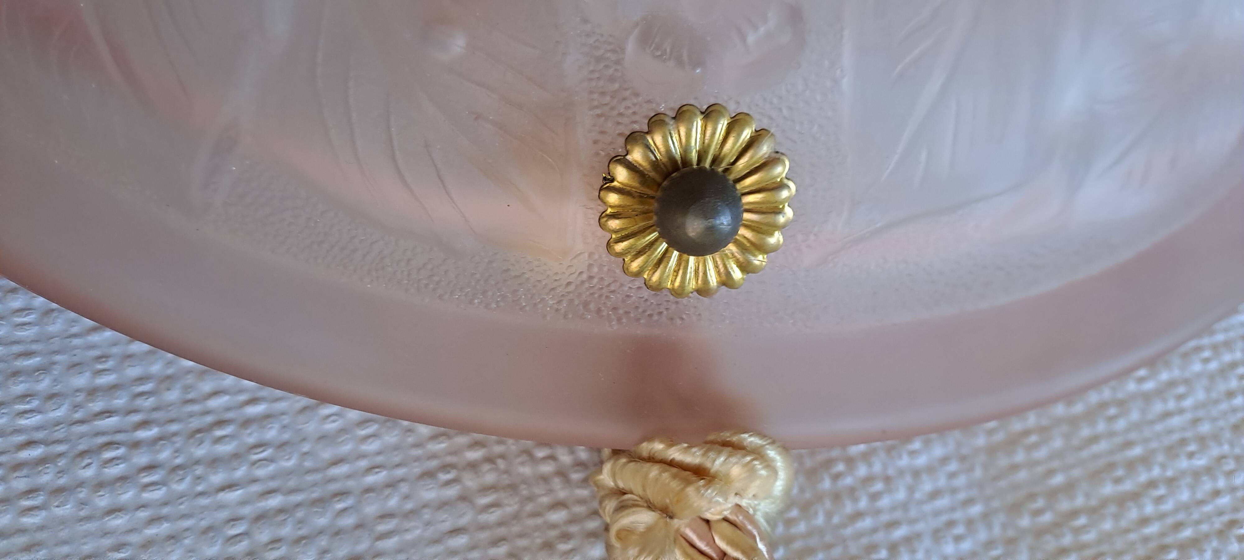Powder pink Art Deco pendant light