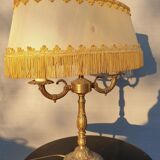 1960 neo-classical bubbly lampshade and fringed lampshade
