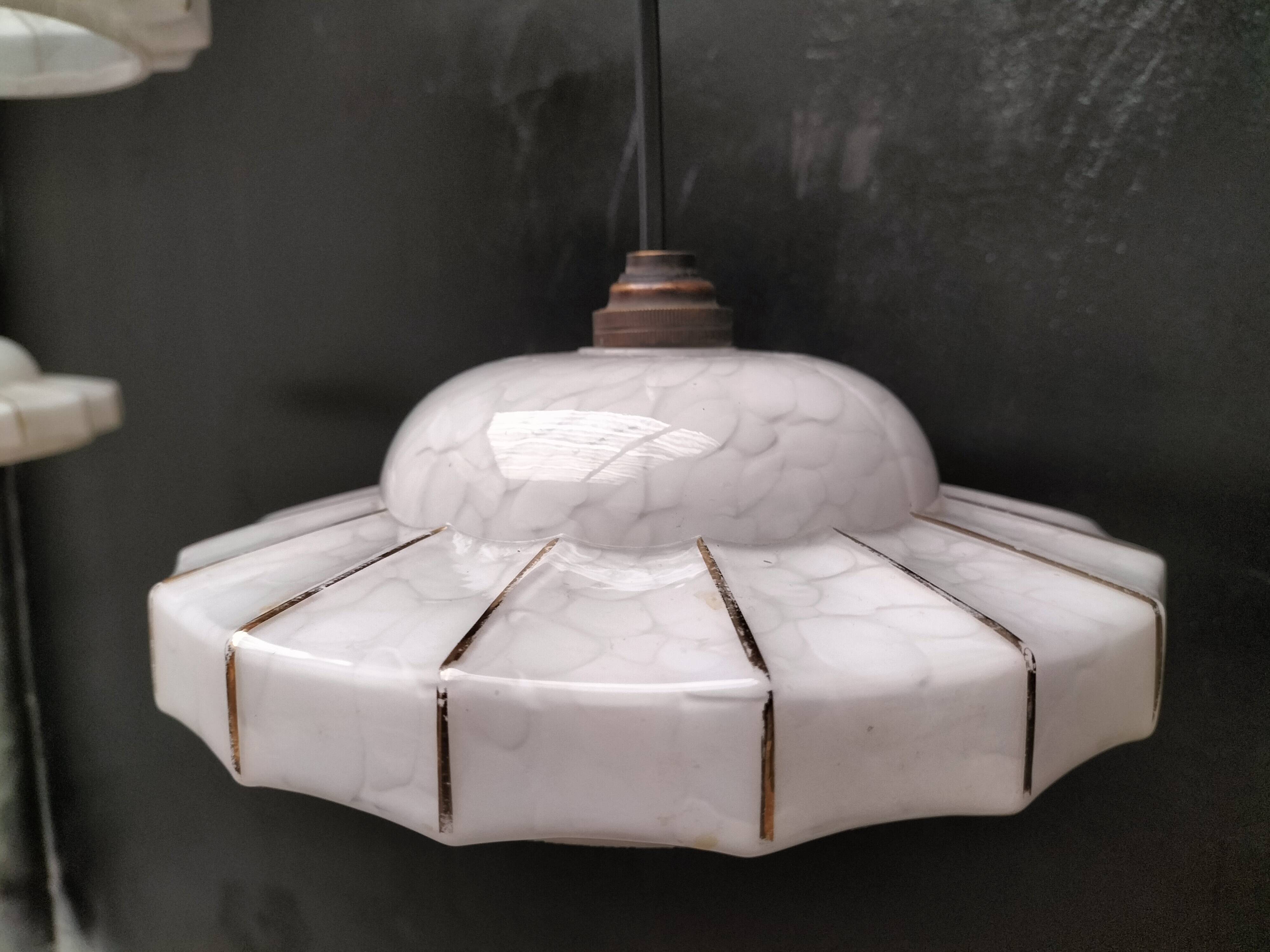 Opaline pendant lights