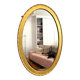 XXth oval mirror, gilded wood trumeau, beveled ice, vintage medallion mirror