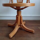 Wood swivel desk and caning