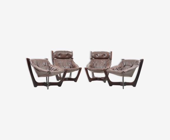 Ensemble De Quatre Fauteuils Luna Lounge Par Odd Knutsen Hjellegjerde Norvège Selency Quatre Fauteuils Luna Lounge, Odd Outdoor Furniture
