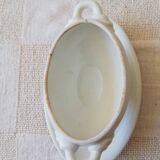 Ancien Moutardier ou saucière faïence vintage blanche