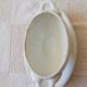 Vintage white earthenware mustard pot or sauce boat.