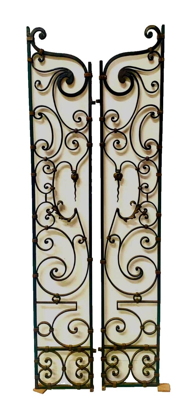 Set of two hammered wrought iron doors, 20th century