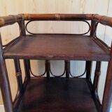 Rattan and wood shelf cabinet