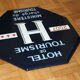 Enamelled plaque "tourist hotel" 4 stars