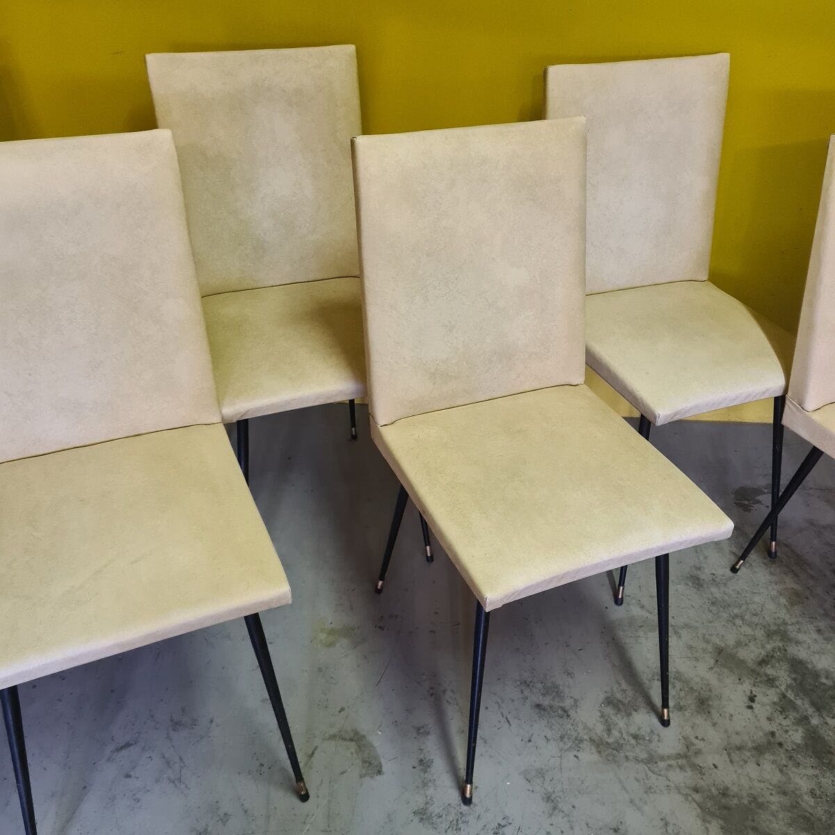 Set Of 6 Vintage French Dining Chairs, from the 1950s.