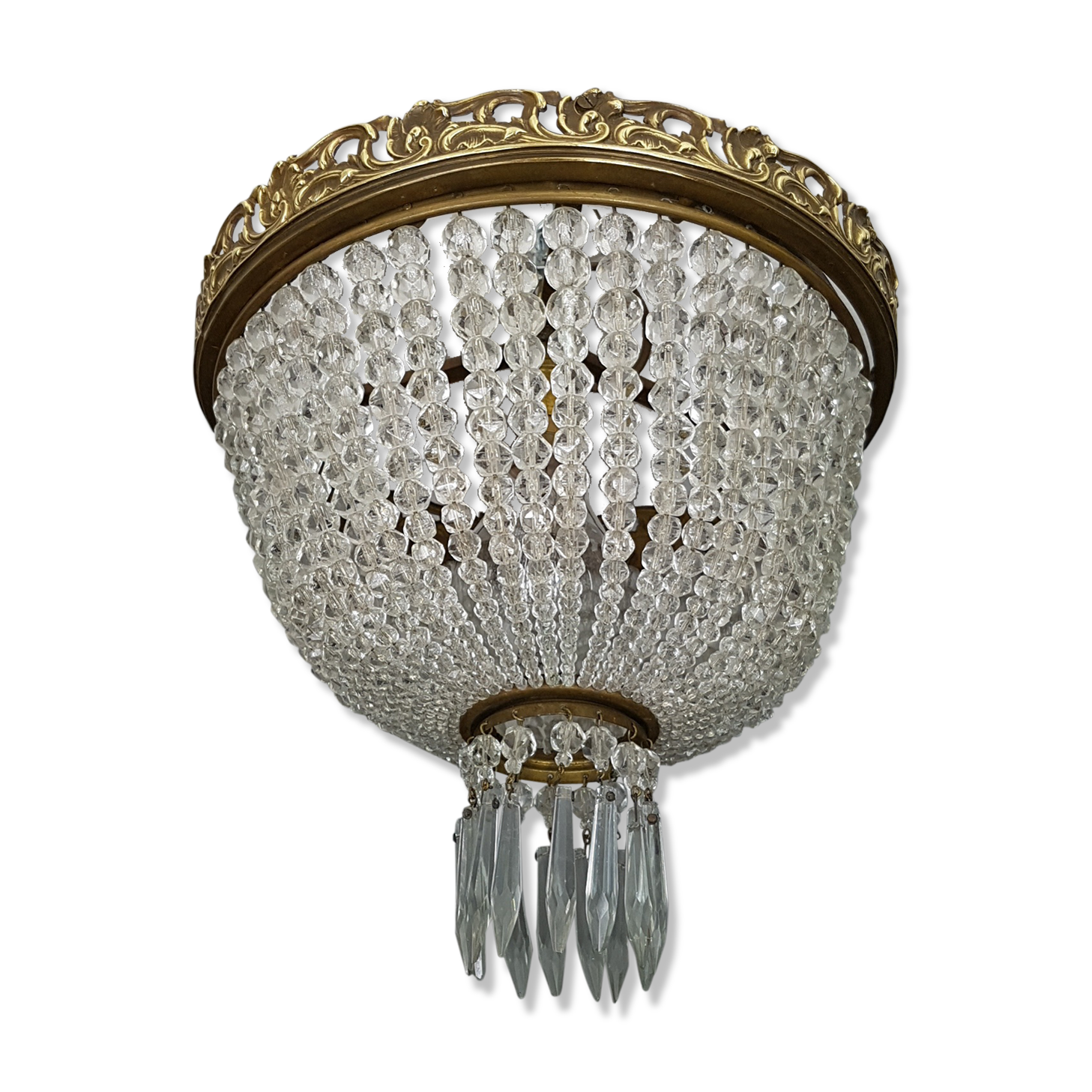Ceiling light trash pearls and Crystal pendants