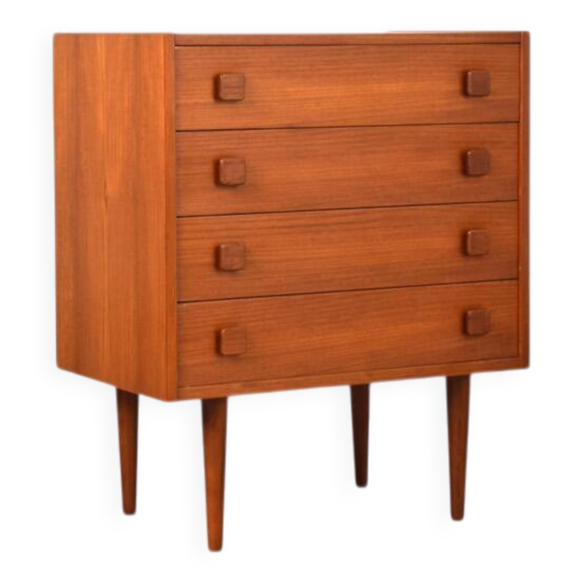 Commode danoise en teck du milieu du siècle de Domino Mobler, années 1960.