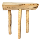 Wooden tripod farm stool
