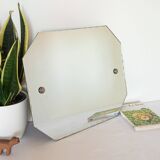 Octagonal antique beveled wall mirror