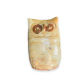 Vase pique fleur representing a sandstone owl, by Ginette and Edouard Solorzano