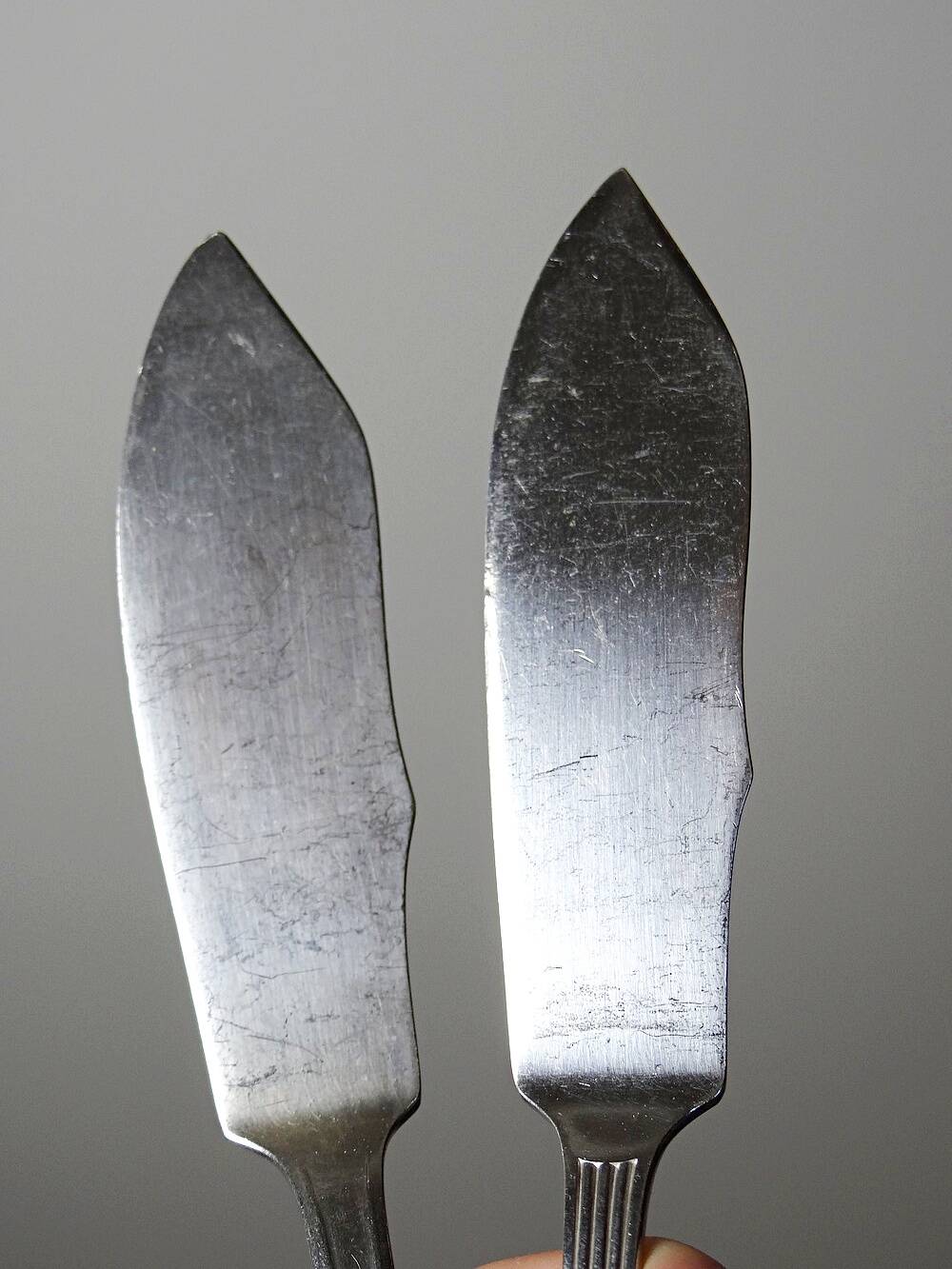 6 vintage/antique silver-plated fish knives in art deco style SFAM
