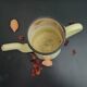 Vintage Yellow Enameled Sheet Metal Coffee Pot