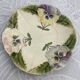 : Antique Longchamp slipware plate - Pansy decoration