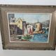 Oil Painting on Cardboard Saint Tropez - La Ponche signed Louis Millet - 60's