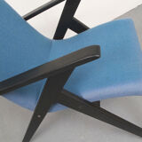 1950s scissors armchair in blue