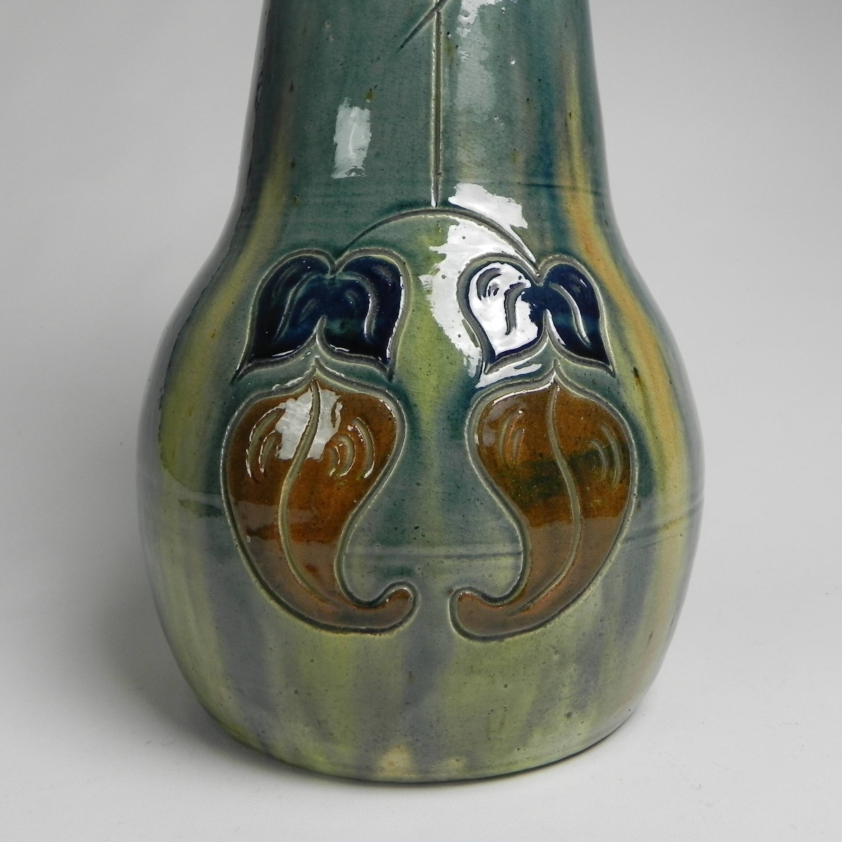 Art Deco Flemish vase with floral motifs, 1920s