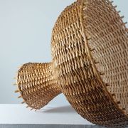 Vintage rattan lampshade from the 70s, mid-century style.