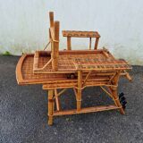 Rattan lounger Art Deco chaise longue