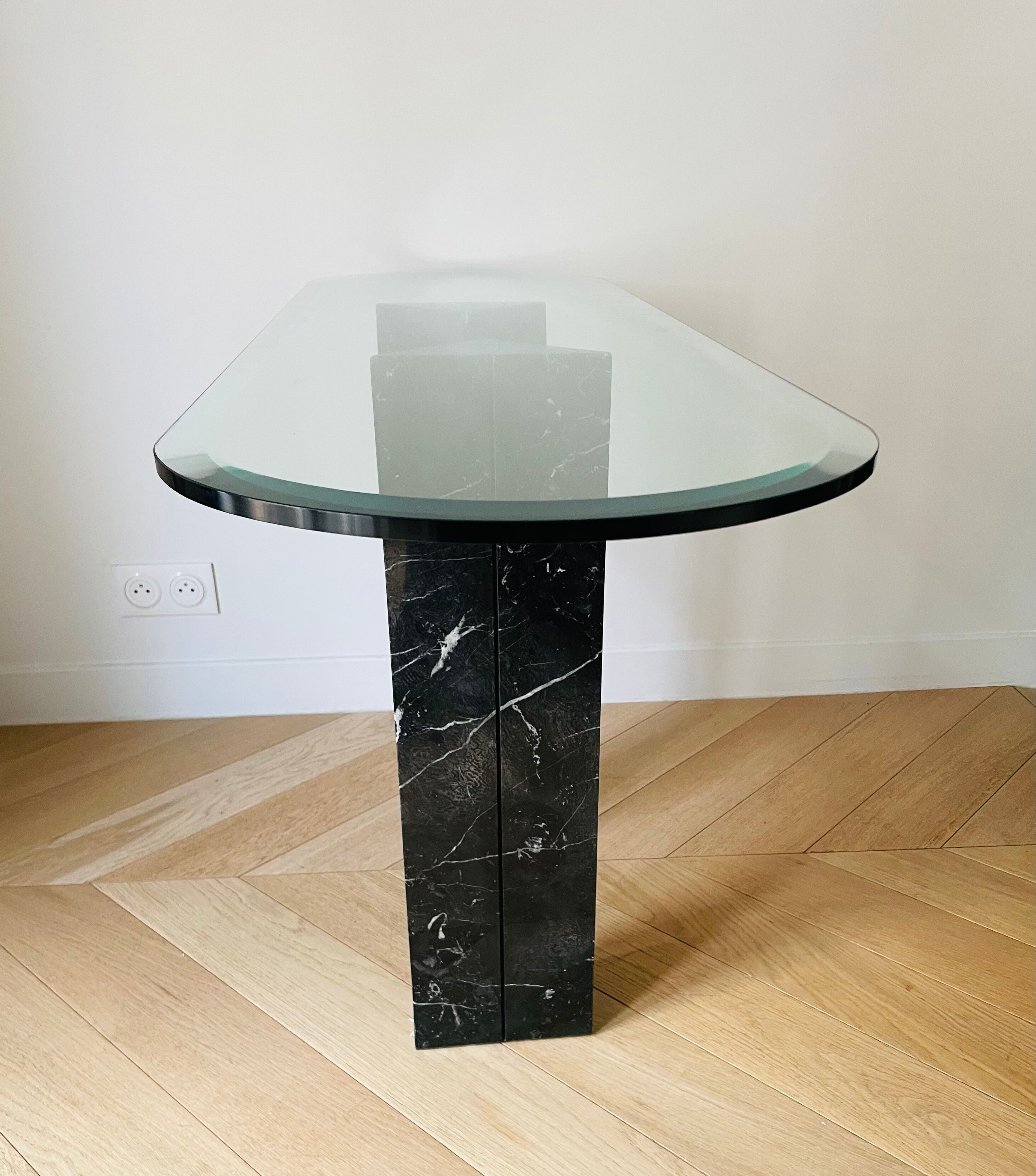 Console vintage en marbre noir de Cattelan Italia