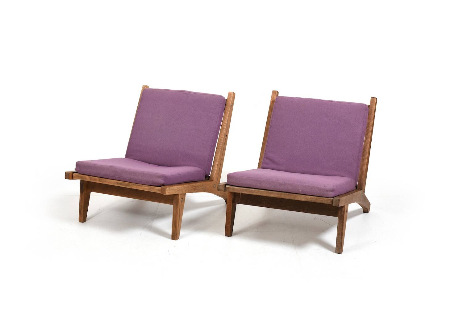 Pair of GE-375 Easychairs in Oak by Hans J. Wegner