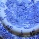 6 romantic blue Lunéville Sarreguemines dinner plates