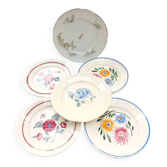 Assortiment de 6 assiettes plates