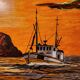 Painting Fishing in the Moonlight Acrylic on panel Roger Albano signed