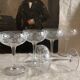 5 coupes à champagne en cristal gravé