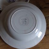 Set of 4 soup plates of the Faiencerie Nouvelle of Givors France