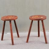 Pair of vintage tripod stools