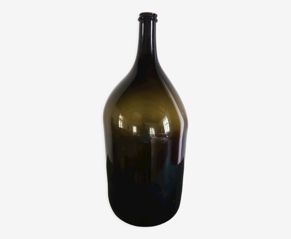 Bouteille ancienne dame-jeanne vert foncé