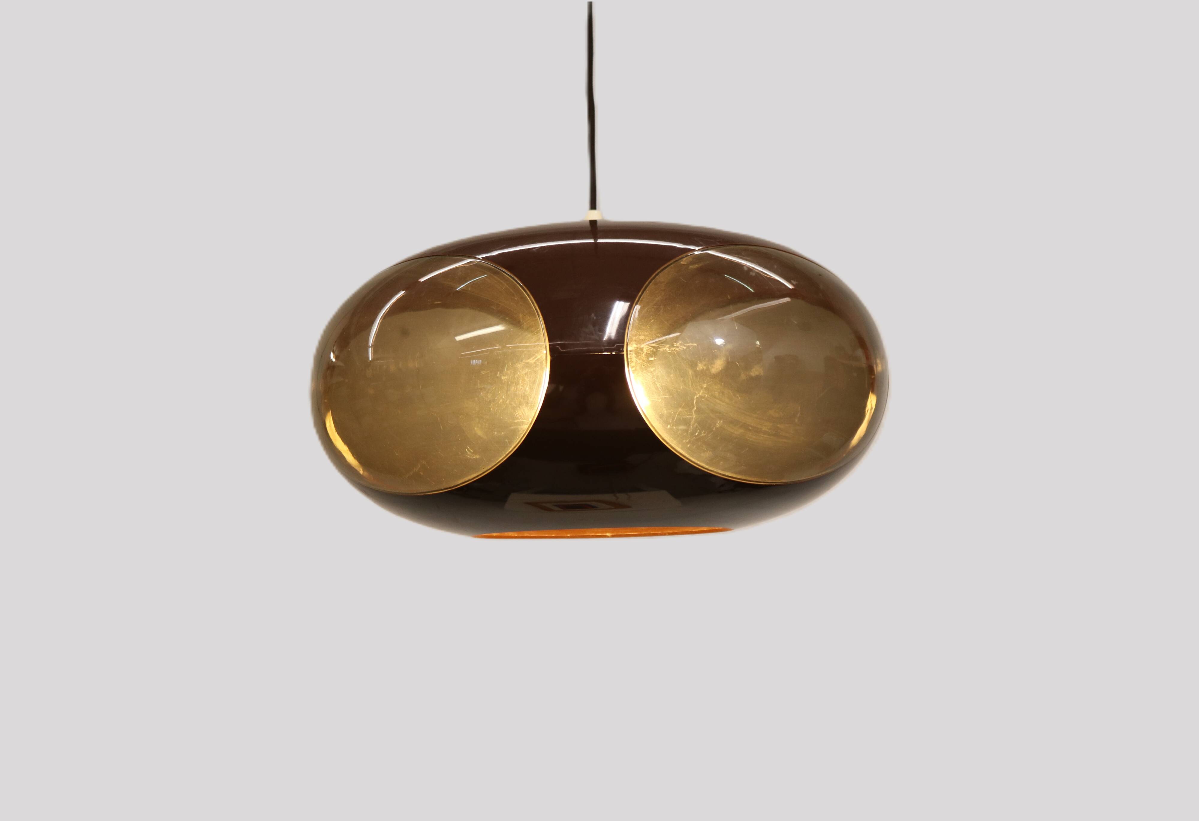 Space age bug eye ufo lamp *** Massive Belgium *** chocolat brown colour **