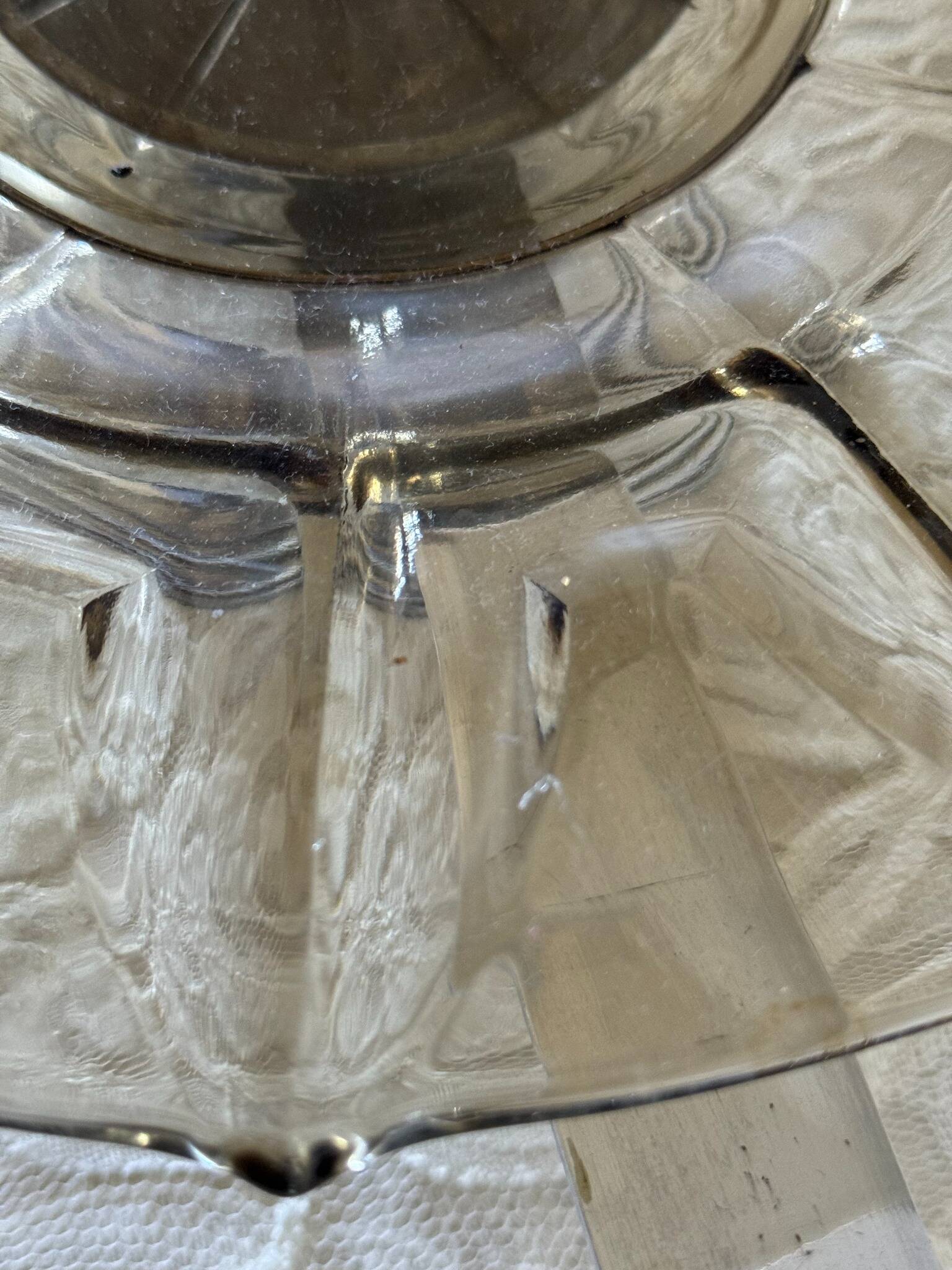 Art Deco smoked glass and aluminum bowl – France, 1935–50s