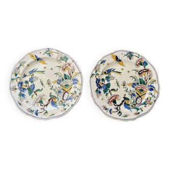 Set of 2 old decorative plates Gien cornucopia decor
