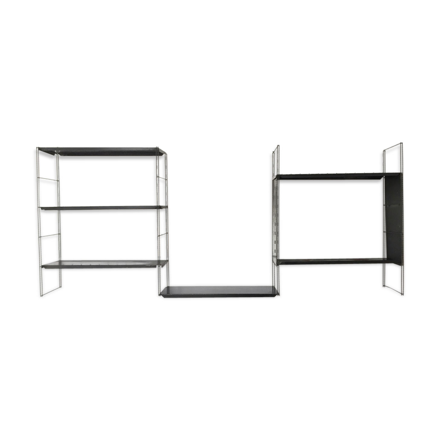Black metal wall shelf, 1960