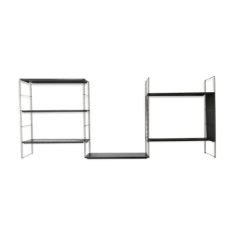 Black metal wall shelf, 1960