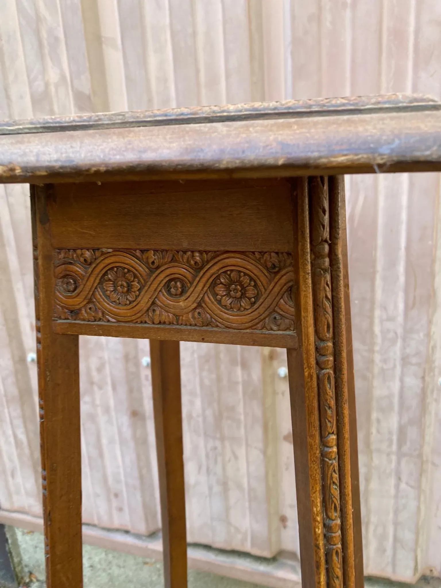 Antique Stand / Sculpted Wooden Plant Holder — 1900s Era