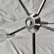 Large modernist chandelier in chromed metal and textured glass - 5 arms