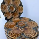Set of 6 Sarreguemines oyster plates
