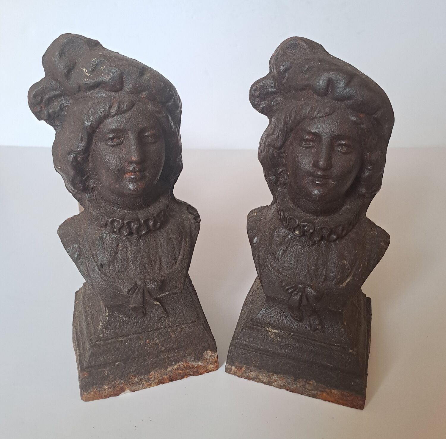 Pair of cast iron fire dogs