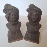 Pair of cast iron fire dogs