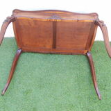 Flat desk old solid walnut top leather napoleon iii 1900 very good condition