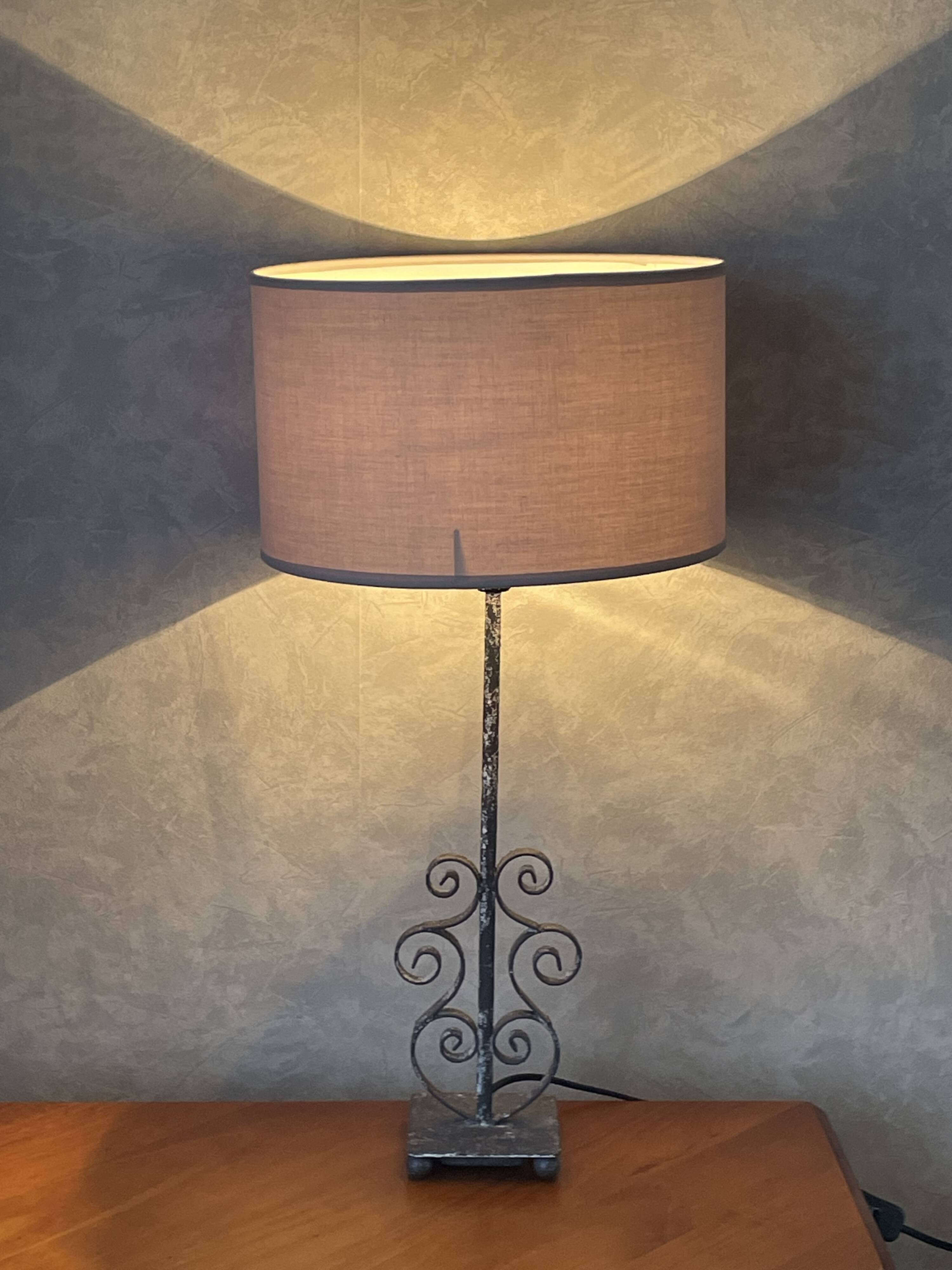 Decorative lamp with wrought iron base Loberon