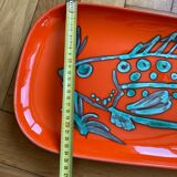 Orange ceramic fish platter