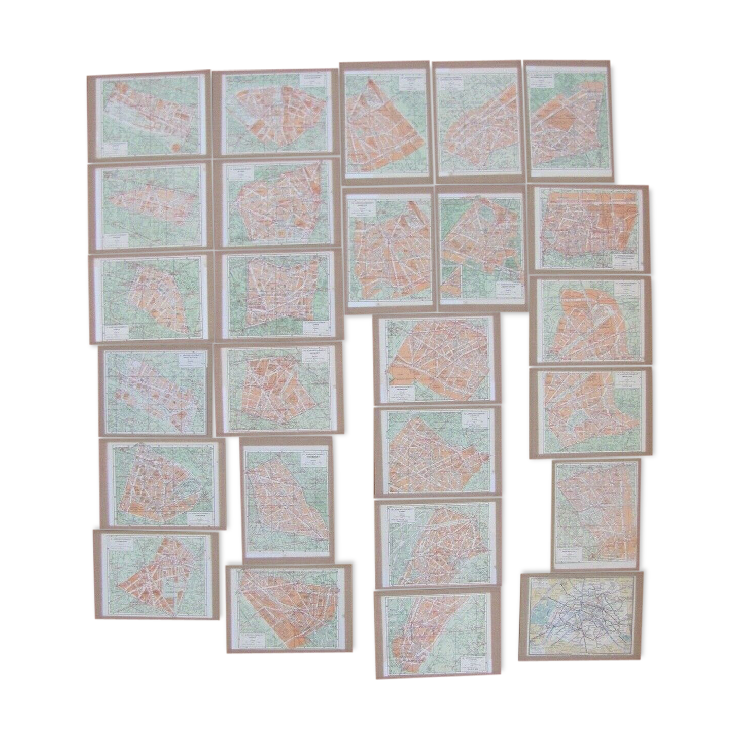 Plan de Paris - 27 frames or under glasses - Vintage - 50s - décor